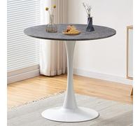 AUTOFigure Table De Bar Ronde, Cadre en Acier Bistro Pub Table avec Dessus Fixe, Base en Métal Et Tapis Antidérapant, Assemblage Facile-Lime Paper White Rack||Diameter 70cm