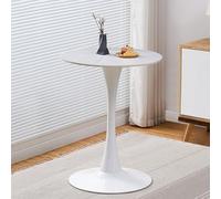 AUTOFigure Table De Bar Ronde, Cadre en Acier Bistro Pub Table avec Dessus Fixe, Base en Métal Et Tapis Antidérapant, Assemblage Facile-Matte Platinum Rock Slab||Diameter 80cm