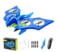 AUTOFigure Télécommande Avion, RC avec la Gravité Obstacle Évitement Mousse Simulation Dinosaure V48 Quatre Axes RC Avion-Blue||4 Pcs Battery