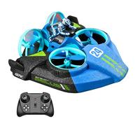 AUTOFigure V24 Avion Télécommandé, 2.4ghz Trois en Un Hélicoptère sans Pilote, Voiture Volante Mer, Terre Et Air, 360 ° Flips, One-Key Décollage/atterrissage Quadcopter-Blue||4 Pcs Batteries