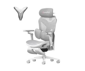 AutoFull G7 Chaise Gaming Chaise de Bureau Ergonomique avec Support Lombaire 3 Zones Dynamique, Appuie-Tête 4D, Accoudoirs 720°et Coque Design Haut de Gamme (Blanc)