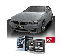 AutoFullCar - Kit de peinture vinyle liquide Full Dip - Format 4 litres + pistolet électrique | Finition professionnelle et amovible | Application facile | Voitures, motos (noir gris, compact)