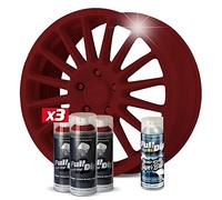 AutoFullCar Pack 3 Sprays Vinyle Liquide Full Dip Rouge Cerise Brillant