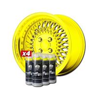 AutoFullCar - Pack de jantes vinyle liquide Full DIP - 4 sprays - 400 ml. Unité - Finition mate - Convient pour jantes de 15 à 18 pouces (jaune métallisé)