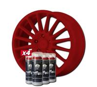 AutoFullCar - Pack de jantes vinyle liquide Full DIP - 4 sprays - 400 ml. Unité - Finition mate - Convient pour jantes de 15 à 18 pouces (rouge carmin)