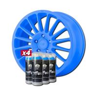 AutoFullCar - Pack de jantes vinyle liquide Full DIP - 4 sprays - 400 ml. Unité - Finition mate - Convient pour jantes de 15 à 18 pouces (Bleu lumineux)