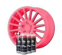 AutoFullCar - Pack de jantes vinyle liquide Full DIP - 4 sprays - 400 ml. Unité - Finition mate - Convient pour jantes de 15 à 18 pouces (rose chicle)
