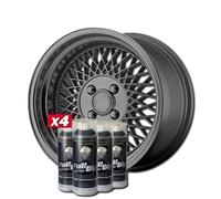 AutoFullCar - Pack de jantes vinyle liquide Full DIP - 4 sprays - 400 ml. Unité - Finition mate - Convient pour jantes de 15 à 18 pouces (anthracite métallisé)