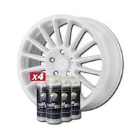 AutoFullCar - Pack de jantes vinyle liquide Full DIP - 4 sprays - 400 ml. Unité - Finition mate - Convient pour jantes de 15 à 18 pouces (blanc)