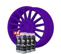 AutoFullCar - Pack de jantes vinyle liquide Full DIP - 4 sprays - 400 ml. Unité - Finition mate - Convient pour jantes de 15 à 18 pouces (violet)
