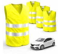 autogadget 4X Gilets de sécurité Jaunes pour Voitures 2026 Selon ISO20471 - Gilets de sécurité pour Voitures et camions pour la sécurité dans Le Code de la Route - Accessoires pour Voitures