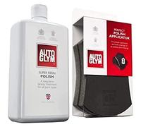 Autoglym Super Resin Polish - élimine Les éraflures et Les Rayures, Protection Semblable à la Cire pour la Peinture des Voitures - 1L & AG 100006 Perfect Polish Applicator Pads, 2 Pièces