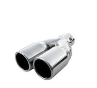 Autohobby 7294 Double Universel Embout D'echappement Acier Inoxydable Sport Universel Chrome Tuning Double fa?ade Silencieux Acier inoxydable
