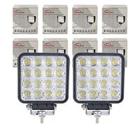 Autojare Lot de 8 projecteurs de travail LED 48 W pour tracteur, pelleteuse, tout-terrain, SUV, ATV, UTE, UTV 12 V 24 V