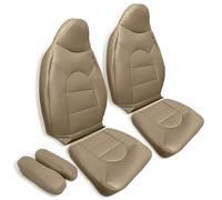 AUTOKAY Lot de 6 Housses de siège Avant et arrière en Cuir pour Ford F250 F350 1999 2000 conducteur et Passager Marron Clair