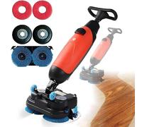 Autolaveuse Autoportée Rotative 360°, Double Brosse, 350 RPM, Largeur 43 Cm, Réservoirs 4,5 L Et 7,5 L, sans Fil, pour Nettoyage De Sols Carrelés Et Béton(Red)
