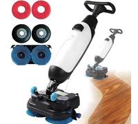Autolaveuse Autoportée Rotative 360°, Double Brosse, 350 RPM, Largeur 43 Cm, Réservoirs 4,5 L Et 7,5 L, sans Fil, pour Nettoyage De Sols Carrelés Et Béton(White)