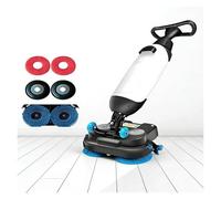 Autolaveuse autoportée rotative à 360°, Autolaveuse 3 en 1 électrique Industrielle,1200 mq/h Vadrouille électrique sans Fil,240 RPM, 2 Réservoirs(Blanc)