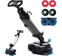 Autolaveuse de sols sans fil, mini-brosse portable de 43 cm de large, ultra-compacte, de qualité professionnelle, avec 2 heures d'autonomie sur batterie, idéale pour la maison, le bureau, le