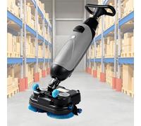 Autolaveuse électrique commerciale, nettoyeur de sols autopropulsé léger de 43 cm de large, double brosse rotative à 360°, pour petits bureaux et espaces commerciaux.