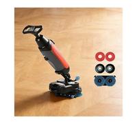 Autolaveuse électrique légère, autolaveuse professionnelle, 240 tr/min, couverture 1200 M²/H, rotation 360°, sans fil, avec piste de nettoyage de 43 cm(Rouge)