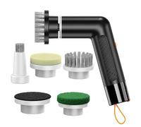 Autolaveuse électrique Pocketpony rotative à 360° avec écran LCD, 4 têtes remplaçables et 2 vitesses | Sans fil et étanche, idéale for les espaces restreints de la salle de bain et de la cuisine.(Blac