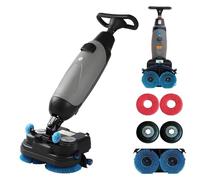 Autolaveuse électrique professionnelle pour sols, carrelage et moquette, brosse de nettoyage motorisée rotative à 360°, autotractée et sans fil. Convient aux surfaces en vinyle, Rubbermaid Grey