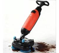 Autolaveuse électrique sans fil à conducteur marchant, 43 cm (17 po), double brosse/tampons/molette, capacité de nettoyage de 12 916 pi²/h, batterie au lithium rechargeable, rouge