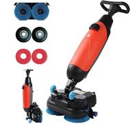 Autolaveuse électrique sans fil, polisseuse multifonctionnelle, double brosse rotative à 360°, laveuse et nettoyante efficace pour la maison et les espaces commerciaux, rouge