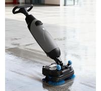 Autolaveuse portable commerciale, mini-nettoyeuse, largeur de nettoyage de 43 cm, double brosse rotative, tête rotative à 360°, capacité de nettoyage de 1 200 m²/h