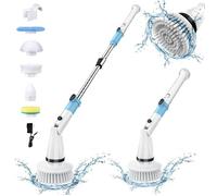 Autolaveuse Rotative Sans Fil 450 tr/min - 5 Têtes de Brosse Nettoyage Puissant - Bleu et Blanc