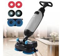 Autolaveuse sans Fil, Largeur 43 Cm, Double Brosse, 350 RPM Nettoyage Profond, Réservoirs 4,5 L/7,5 L, Polisseuse De Carrelage Intégrée, pour Béton Et Sols Durs(Gray)