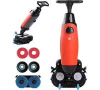 Autolaveuse sans fil pour sols secs et humides, séchoir électrique léger avec double brosse rotative, batterie au lithium rechargeable pour parquet et carrelage, rouge