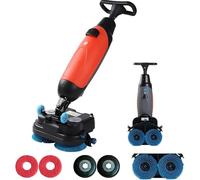 Autolaveuse sans fil professionnelle pour sols durs, brosses de 43 cm (17 pouces), polisseuse-aspirateur, hôtels, villas et restaurants, rouge