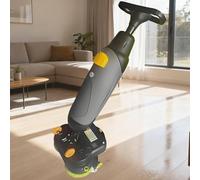 Autolaveuse-sécheuse grise avec double brosse rotative pour bois et carrelage