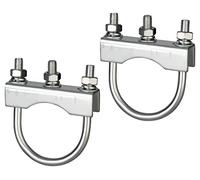 AUTOLIGHT 24 - Lot de 2 supports de roue jockey 70 mm pour remorques de voiture, colliers de serrage pour timon rond, colliers de serrage en acier, accessoires de remorque et rénovation