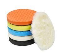 Autolock 5" Buffing Polishing Pads, 6Pcs 5.6inch 140mm Face for 5 Inch Backing Plate Compound Buffing Sponge and Woolen Pads Cutting Polishing Pad Kit for Car Buffer Polisher, Polishing and Waxing