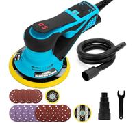 Autolock Ponceuse Orbitale électrique, Plateaux 125/150 mm,350W Ponceuse Electrique, 6 Vitesses jusqu’à 10 000 tr/min, Pour le travail du bois et le Polissage (Bleu)