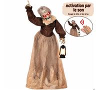 Automate Anime De Noel- Personnages Animes De Noel - Décoration Halloween sorcière animée 150 cm marron avec LED et son
