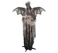 AUTOMATE DRAGON GÉANT ANIMÉ SON LUMIÈRE 1.75M Gris, Argent - DECORATION DE FETE HALLOWEEN
