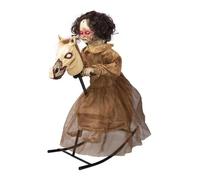 Automate Halloween Fille Maudite sur Cheval à Bascule - PTIT CLOWN - 17121-Déco Animée, Sonore, Lumineuse-Animatronique-1 mx0.91