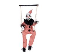 Automate Halloween - PTIT CLOWN - Clown sur balançoire - 70 cm - Animé son et lumière - À suspendre