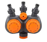 Automate programmable arrosage 2 Voies G3 / 4'' mécanique 120 Min - Système d'irrigation Jardin Durable sans Batterie, minuterie Facile à Utiliser pour Plantes et potagers