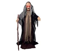 Automate Sorcière Halloween - PTIT CLOWN - 80032 - Déco Animée, Sonore, Lumineuse - Animatronique - 153 cm