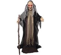 automate vieille sorcière animée son lumière 1.53m - ptitclown 80032 Noir