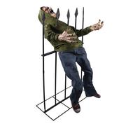 P'tit Clown - 22337 - Automate Halloween Animé - Animatronique - Animatronics - Zombie Empalé Sonore et Lumineux - Décoration Effrayante et Réaliste - Piles Non incluses (4xAA) - 140 cm