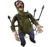 P'tit Clown - 22337 - Automate Halloween Animé - Animatronique - Animatronics - Zombie Empalé Sonore et Lumineux - Décoration Effrayante et Réaliste - Piles Non incluses (4xAA) - 140 cm