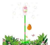 Automated Bubble Blower, Streetlamp Toy Machine System, Remote Control with Continuous Foam Flow, LED Musical Housing, Festive Glow Party Design for Kids Outdoor Backyard Use