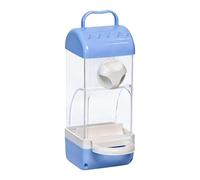 Automatic Bird Feeder, 1PC Transparent Hanging Seed Foods Container with Perch, Clear Cockatiel Food Container | Parakeet Food Dispensers for Macaw Conure Pet Parents Animal Lovers Trainers Shelters