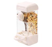 Automatic Bird Feeder - 500ml Cage Food Container with Stainless Clip | ABS Polystyrene Metal Build, 21x8.4x8.5cm Size, Easy Install Cage Accessory for Parrots Lovebirds Conures